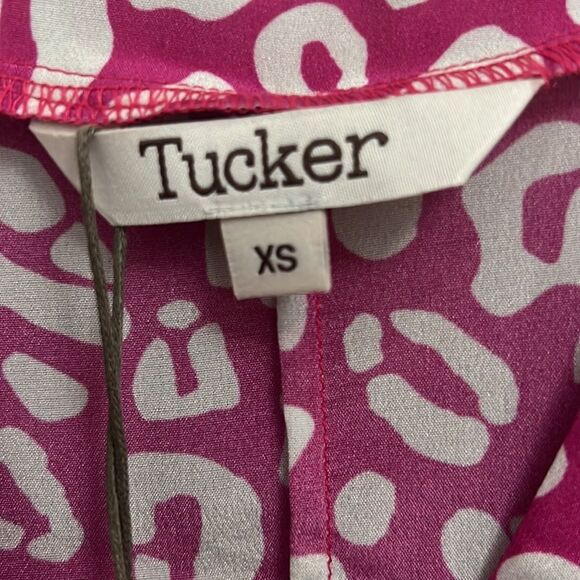 NWT TUCKER MADELINE CHEETAH IN HOT 100% SILK PINK DRESS SIZE XS - Picture 4 of 8